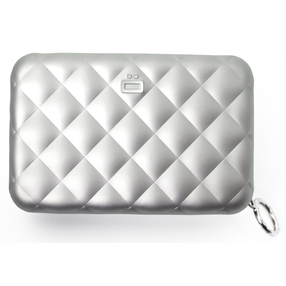 OGON Aluminum Wallet Quilted Zipper - Silver